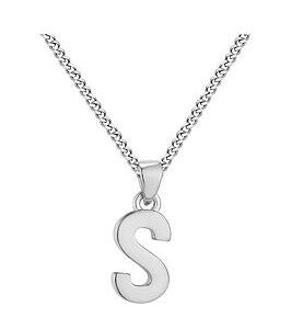 The Love Silver Collection Sterling Silver Alphabet Initial Pendant Adjustable Necklace