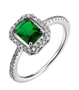 The Love Silver Collection Sterling Silver And Emerald Cubic Zirconia Ring