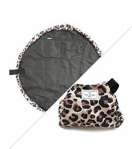 The Flat Lay Co. Leopard Print Open Flat Makeup Bag