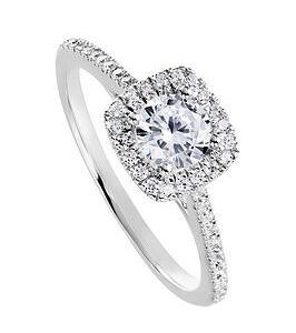 Created Brilliance Cynthia 9Ct White Gold 0.70Ct Lab Grown Halo Diamond Engagement Ring