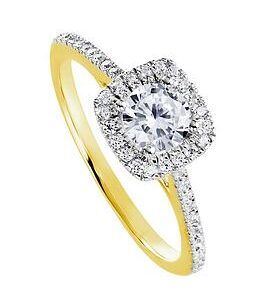 Created Brilliance Cynthia Created Brilliance&Trade; 9Ct Yellow Gold 0.70Ct Lab Grown Halo Diamond Engagement Ring