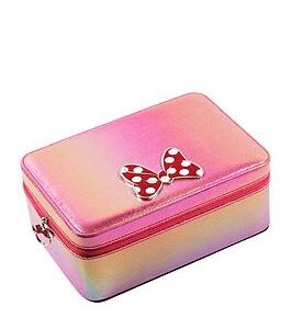 Disney Minnie Mouse Large Metallic Zip Around Jewellery Case With Metal Detailing