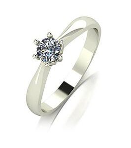 Moissanite 9Ct White Gold 0.25Ct Equivalent Stone Solitaire Ring