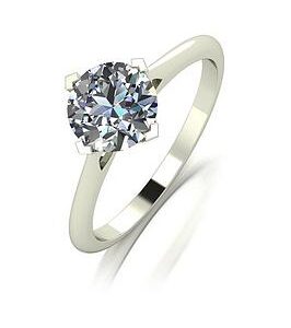 Moissanite 9Ct White Gold 1.25Ct Eq Solitaire Ring