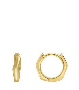 The Love Silver Collection Sterling Silver Gold Plated Fluid 10Mm Hoop Earrings