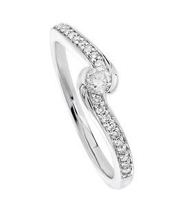 Love Diamond 9Ct Wg 0.20Ct Hj I3 Dia Cross Over Engagement Ring