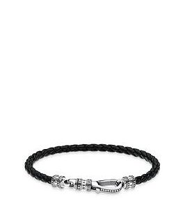 Thomas Sabo Hand Woven Black Leather Bracelet