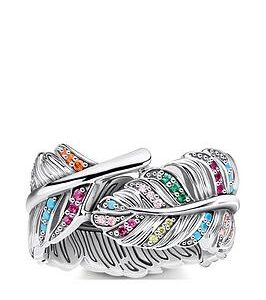 Thomas Sabo Colourful Feather Ring