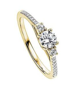 Created Brilliance Olivia Created Brilliance 9Ct Yellow Gold 0.45Ct Lab Grown Diamond Three Stone Ring