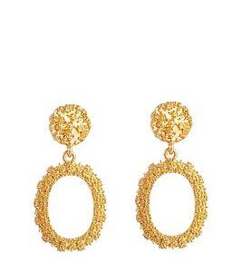 Gold Plated Doorknocker Drop Earrings