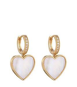 Gold Plated Heart Drop Earrings