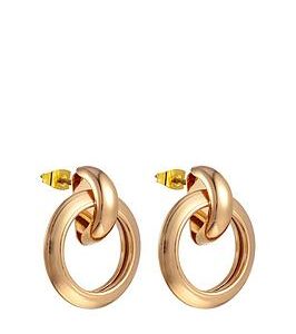 Gold Plated Drop Hoop Earrings