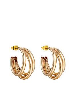 Gold Plated Double Stud Hoops