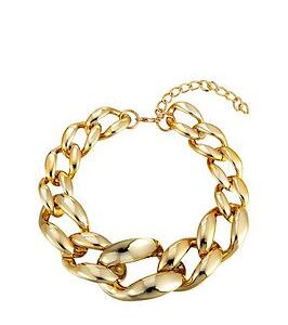 Gold Plated Chunky Chain Statement Necklace