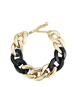 Gold And Black Plated Chunky Chain Statement Bracelet