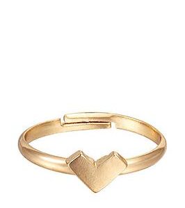 Gold Plated Triangle Adjustable Signet Dress Ring