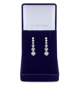 Jon Richard Cubic Zirconia Crystal Graduated Tennis Drop Earring