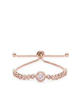 Jon Richard Rose Gold Center Stone Tennis Toggle Bracelet