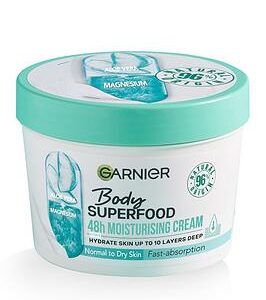 Garnier Body Superfood, Moisturising& Soothing Body Cream, With Aloe Vera& Magnesium, Body Cream For Normal To Dry Skin, Vegan Formula, 380Ml