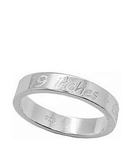 The Love Silver Collection Sterling Silver Personalised Engravable Sentiment Ring