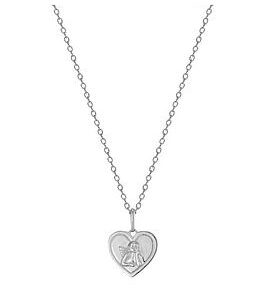 Seol + Gold Sterling Silver Heart Cherub Adjustable Necklace