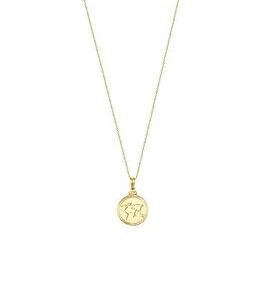 Seol + Gold 18Ct Gold Plated Sterling Silver World Map Adjustable Necklace