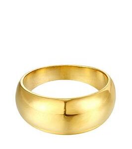 Seol + Gold 18Ct Gold Plated Sterling Silver Chunky Domed Cigar Ring