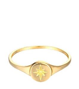 Seol + Gold 18Ct Gold Plated Sterling Silver Compass Star Signet Ring