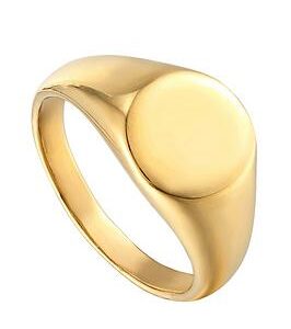 Seol + Gold 18Ct Gold Plated Sterling Silver Chunky Oval Signet Ring