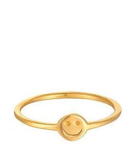 Seol + Gold 18Ct Gold Plated Sterling Silver Smiley Face Ring