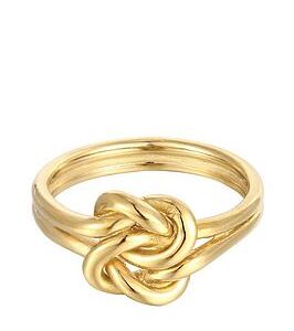 Seol + Gold 18Ct Gold Plated Sterling Silver Twisted Knot Ring