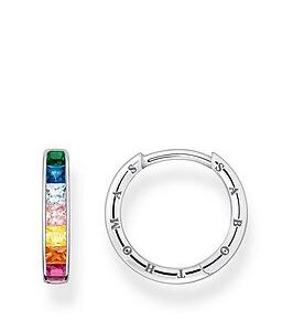 Thomas Sabo Pave Hoop Earrings With Colourful Stones