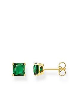 Thomas Sabo Ear Studs With Green Stones