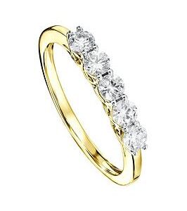 Created Brilliance Elsie Created Brilliance 9Ct Yellow Gold 0.50Ct Lab Grown Diamond 5 Stone Ring