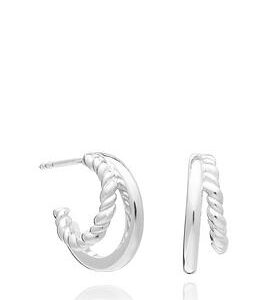 Rachel Jackson Illusion Huggie Hoop Earrings - Silver