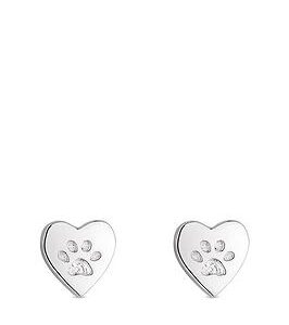 Simply Silver Sterling Silver 925 Heart Paw Stud Earrings