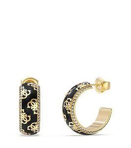 Guess 4G Loop Patterned Hoops Yellow Gold