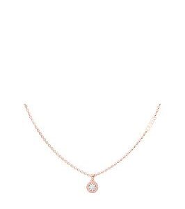 Guess Color My Day 16-18'' Clear Charm Necklace Rose Gold