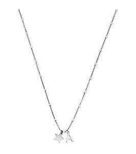 The Love Silver Collection Sterling Silver Initial Star Charm Necklace 45Cm