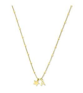 The Love Silver Collection Gold Plated Sterling Silver Initial Star Charm Necklace 45Cm