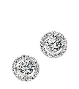 The Love Silver Collection Sterling Silver Round Pave Stud Earring