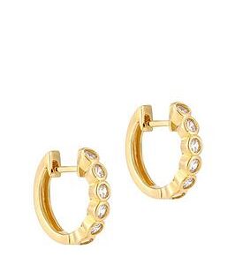 The Love Silver Collection 18Ct Gold Plated Sterling Silver Bezel Cz Huggie Earrings