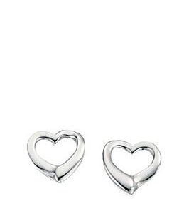 The Love Silver Collection Sterling Silver Open Heart Earrings