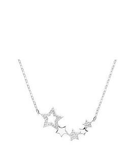 The Love Silver Collection Sterling Silver Constellation Star Cubic Zirconia Adjustable Chain Necklace