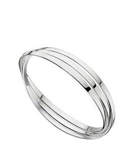 The Love Silver Collection Sterling Silver Triple Russian Wedding Bangle - Flat Bands