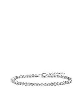 The Love Silver Collection Sterling Silver Round Cubic Zirconia Adjustable Tennis Bracelet