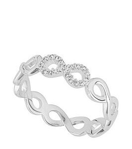 The Love Silver Collection Sterling Silver Infinity Ring With Cubic Zirconia Detail