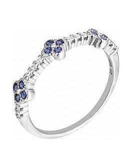 The Love Silver Collection Sterling Silver Blue Cz Flower Ring