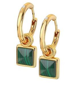 Hot Diamonds Hd X Jj Revive Malachite Square Earrings