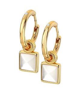 Hot Diamonds Hd X Jj Calm Mother Of Pearl Square Earrings